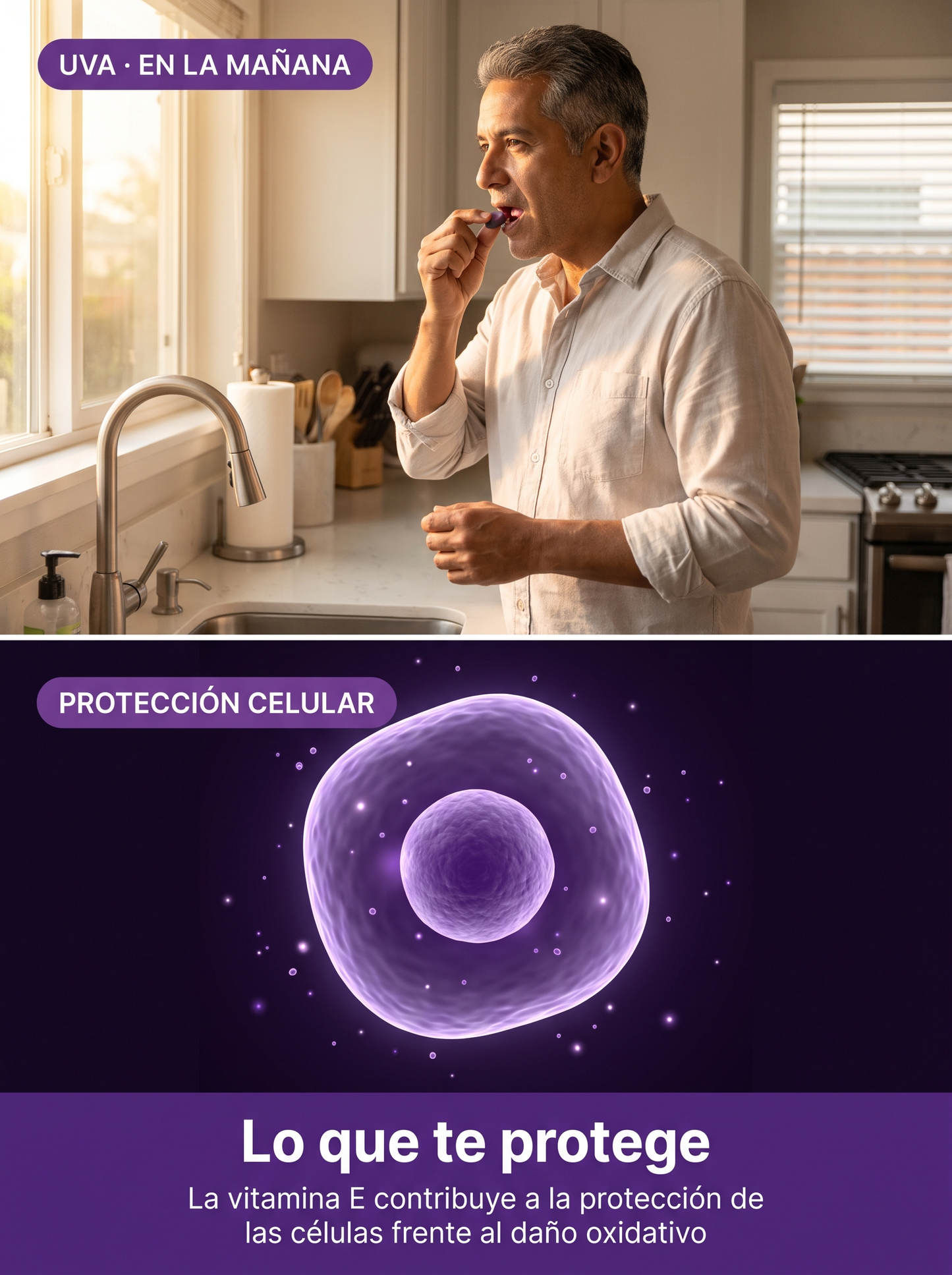Uva en la mañana: la vitamina E contribuye a la protección de las células frente al daño oxidativo