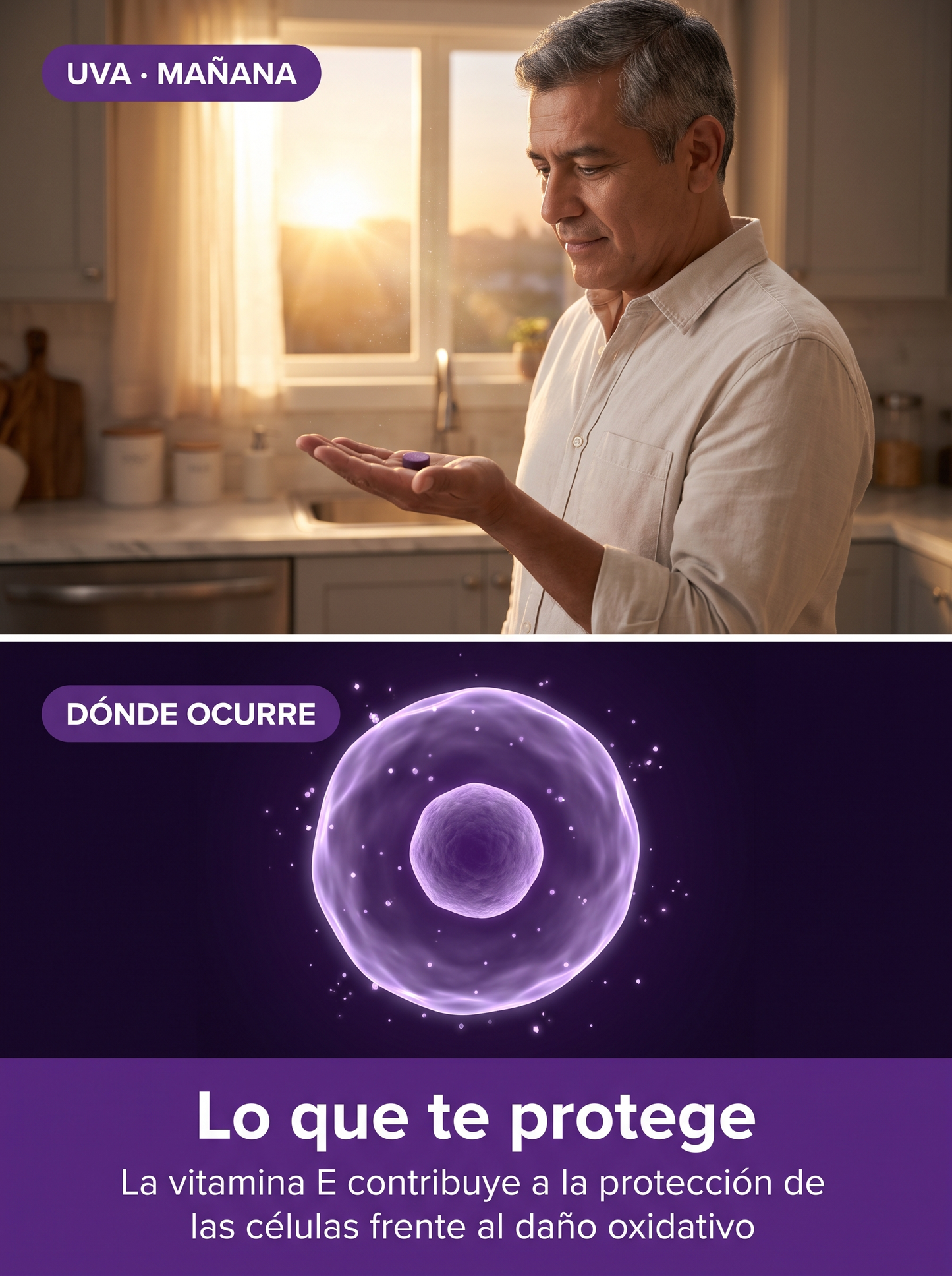 Uva en la mañana: la vitamina E contribuye a la protección de las células frente al daño oxidativo